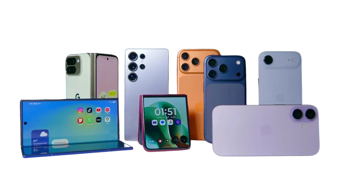 Mobile phone different brands display